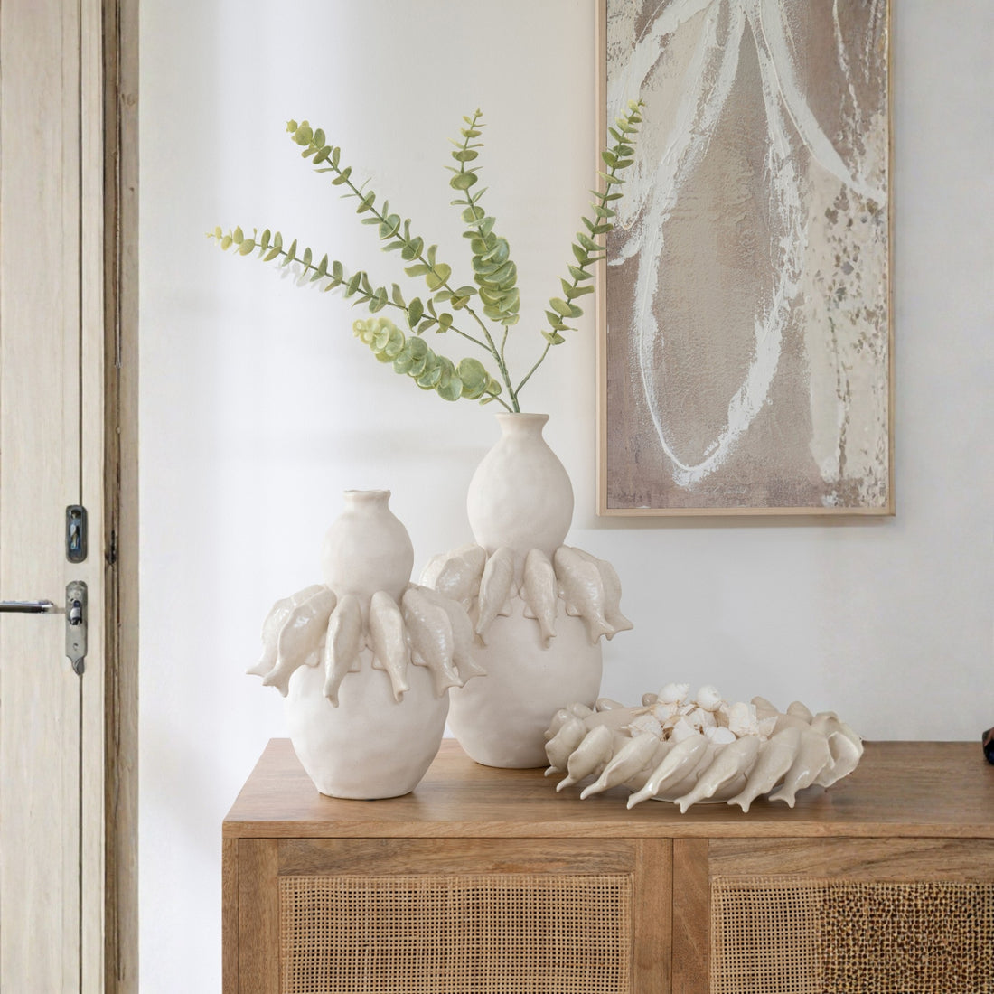 Sierschaal Vis Keramiek Gebroken Wit J-Line