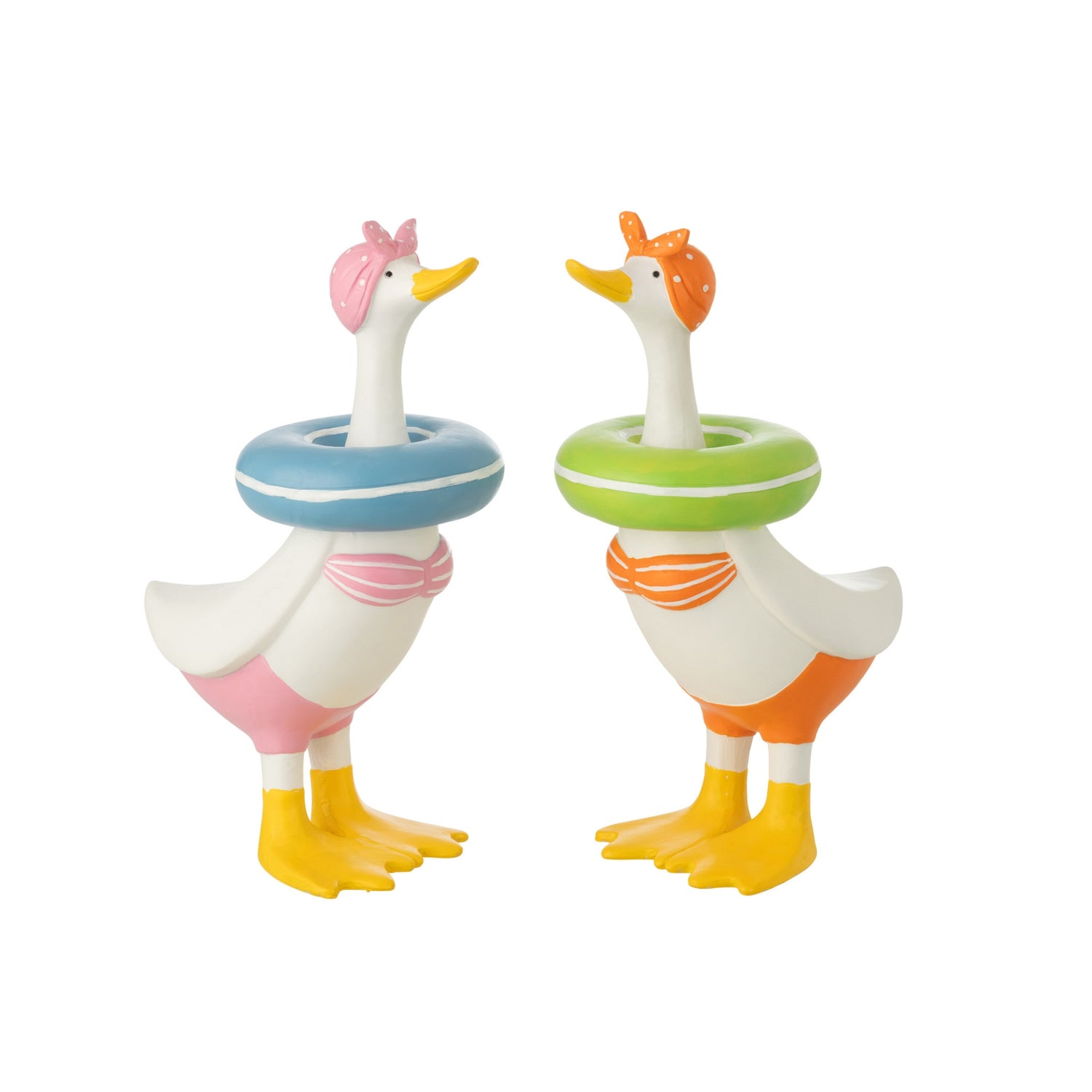 Eend Polyresin Meerkleurig Large Assortiment Van 2 J-Line