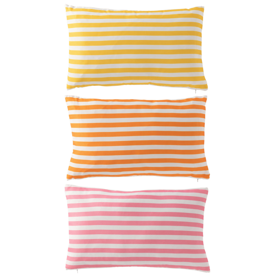 Kussen Buiten Rechthoek Gestreept Polyester Multi Assortiment Van 3 J-Line