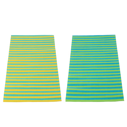 Strandmat Sunshine/Smile Gestreept Polypropyleen Multi Assortiment Van 2 J-Line
