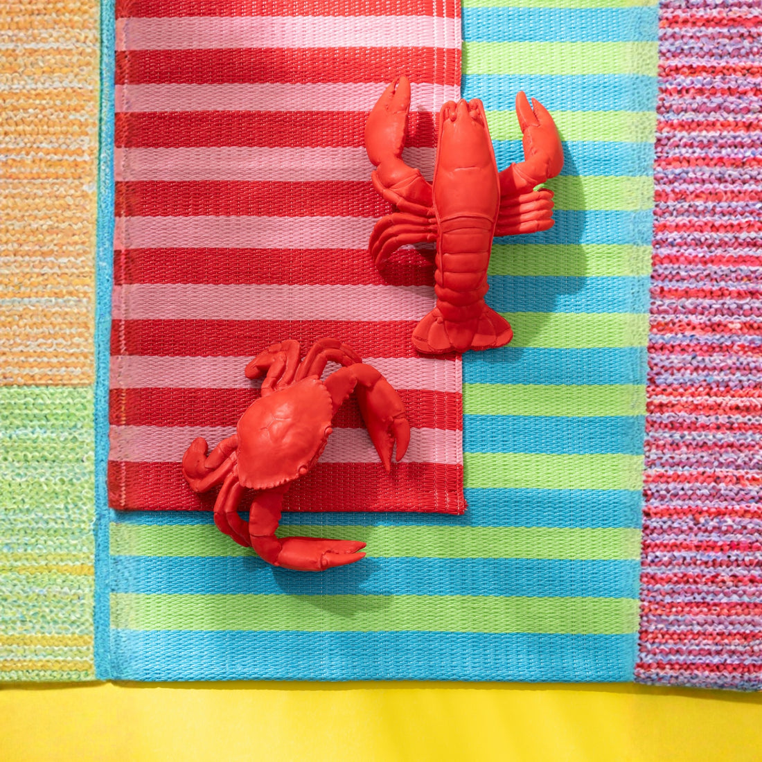 Strandmat Sunshine/Smile Gestreept Polypropyleen Multi Assortiment Van 2 J-Line