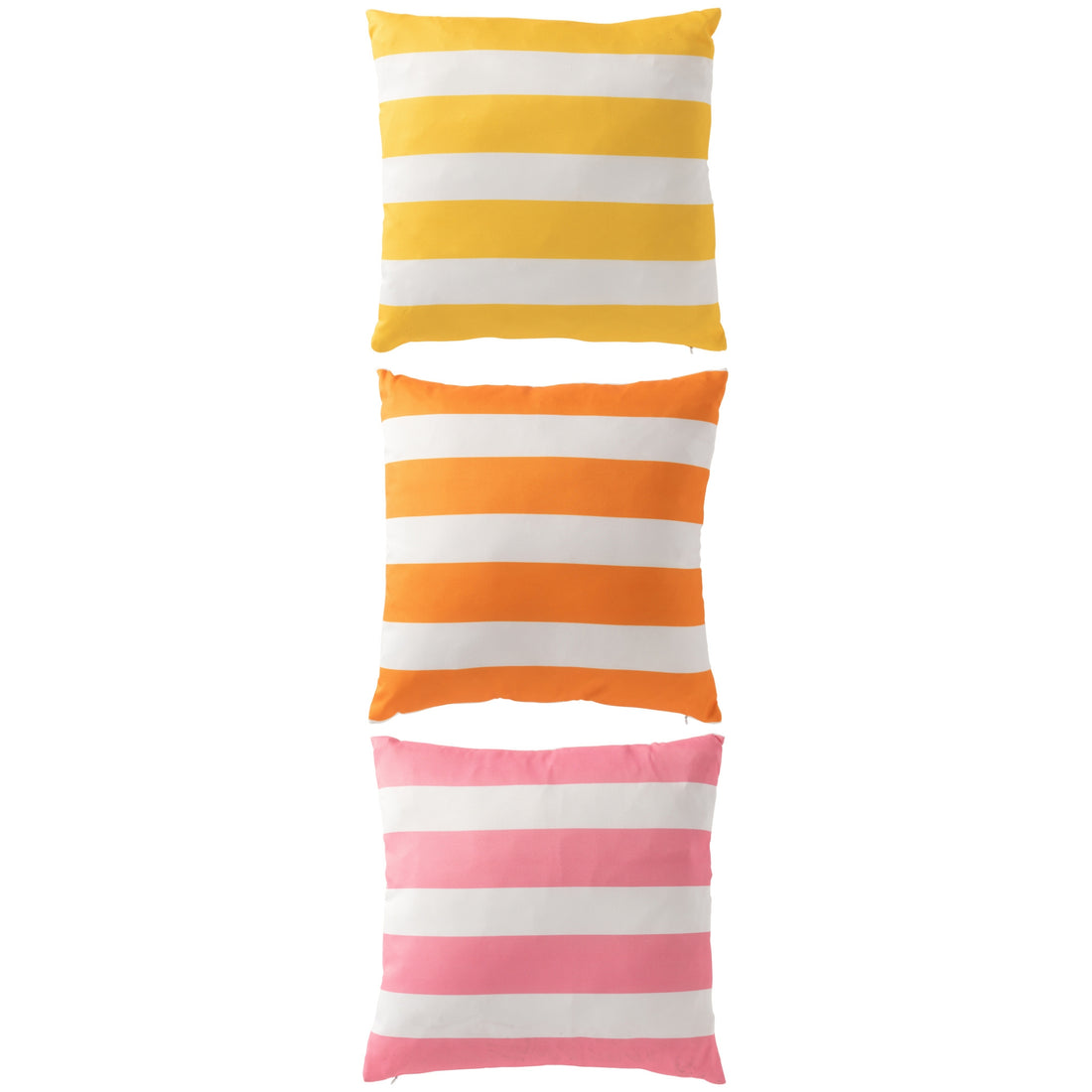 Kussen Buiten Vierkant Gestreept Polyester Multi Assortiment Van 3 J-Line