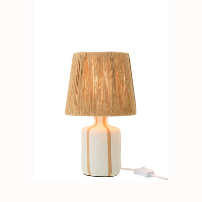 Tafellamp Gestreept Keramiek Naturel/Wit Small J-Line