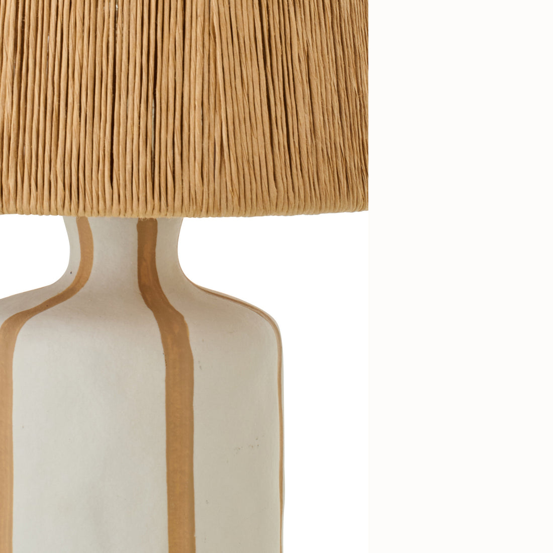 Tafellamp Gestreept Keramiek Naturel/Wit Small J-Line