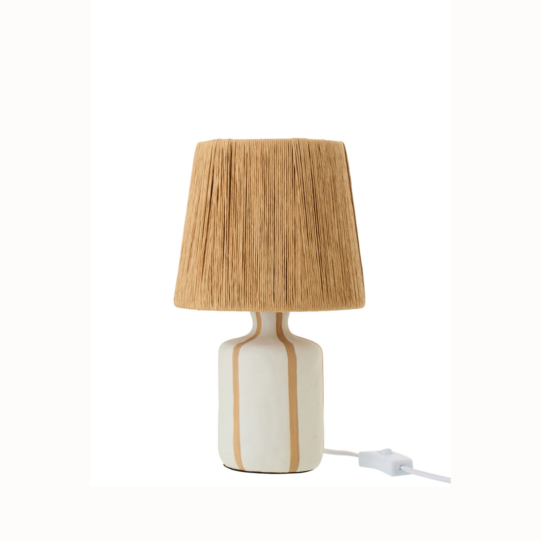 Tafellamp Gestreept Keramiek Naturel/Wit Small J-Line