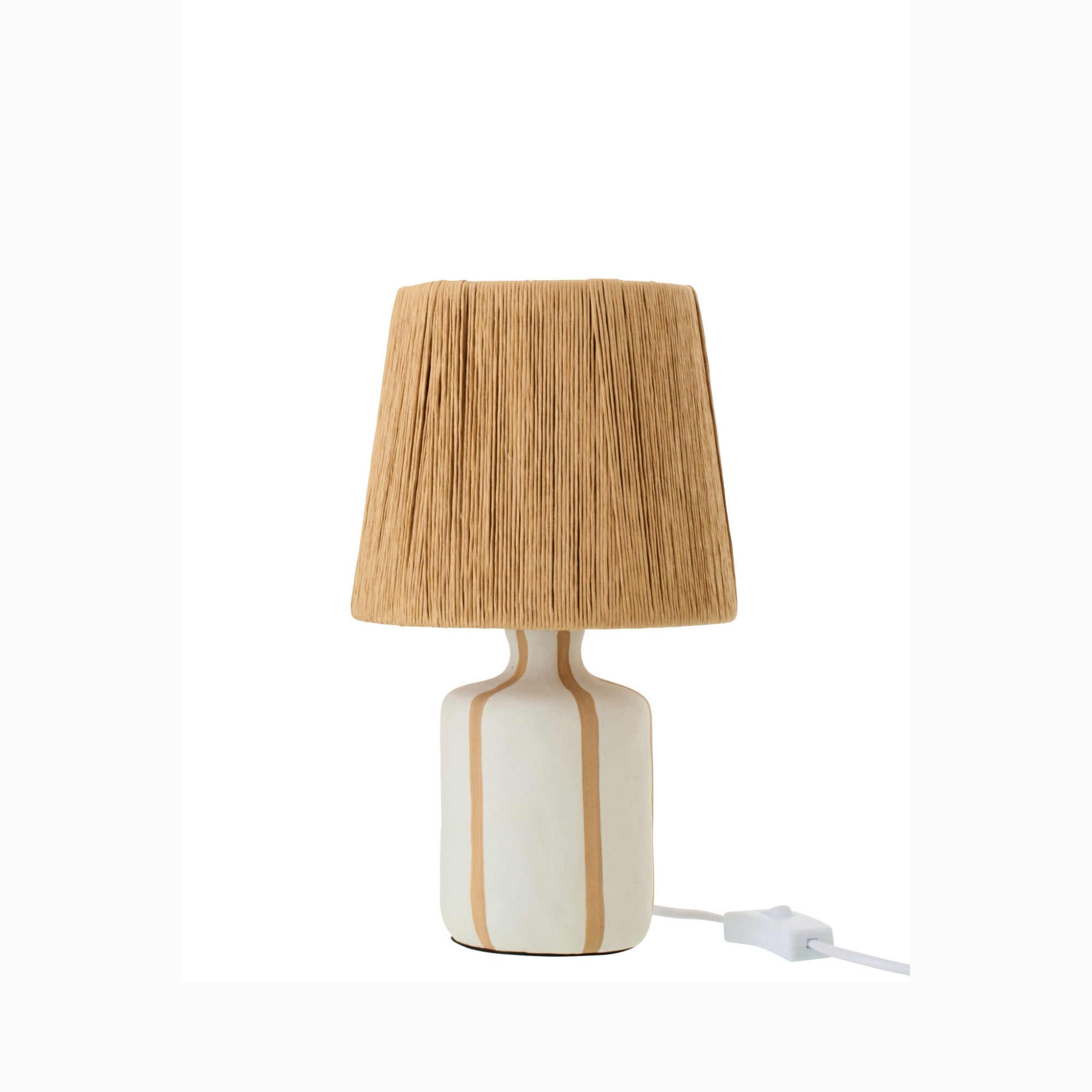 Tafellamp Gestreept Keramiek Naturel/Wit Small J-Line