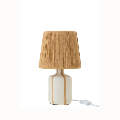 Tafellamp Gestreept Keramiek Naturel/Wit Small J-Line