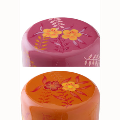 Kruk Bloemen Metaal Roze/Oranje Assortiment Van 2 J-Line