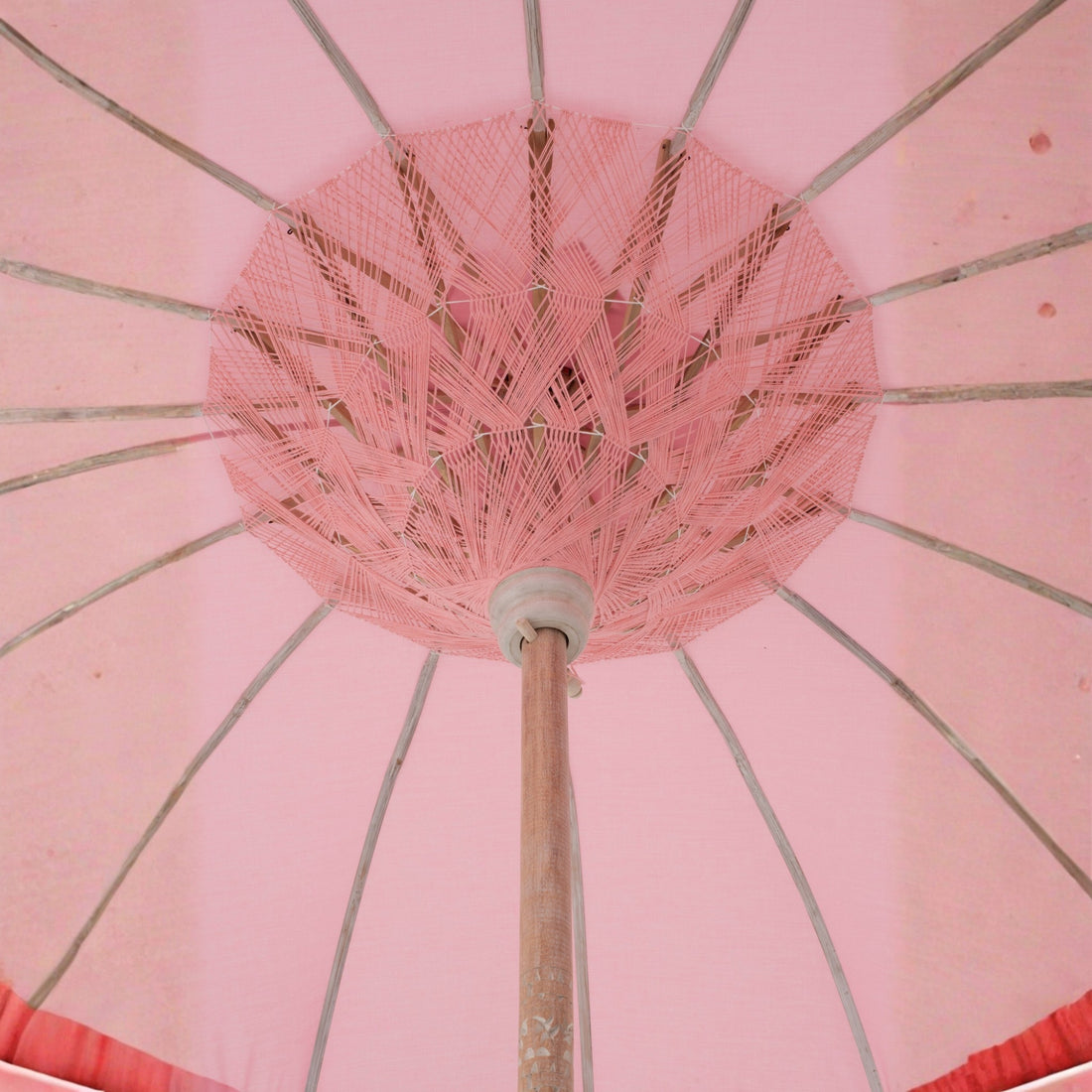 Parasol Bobbi Hout/Katoen Lichtroze J-Line
