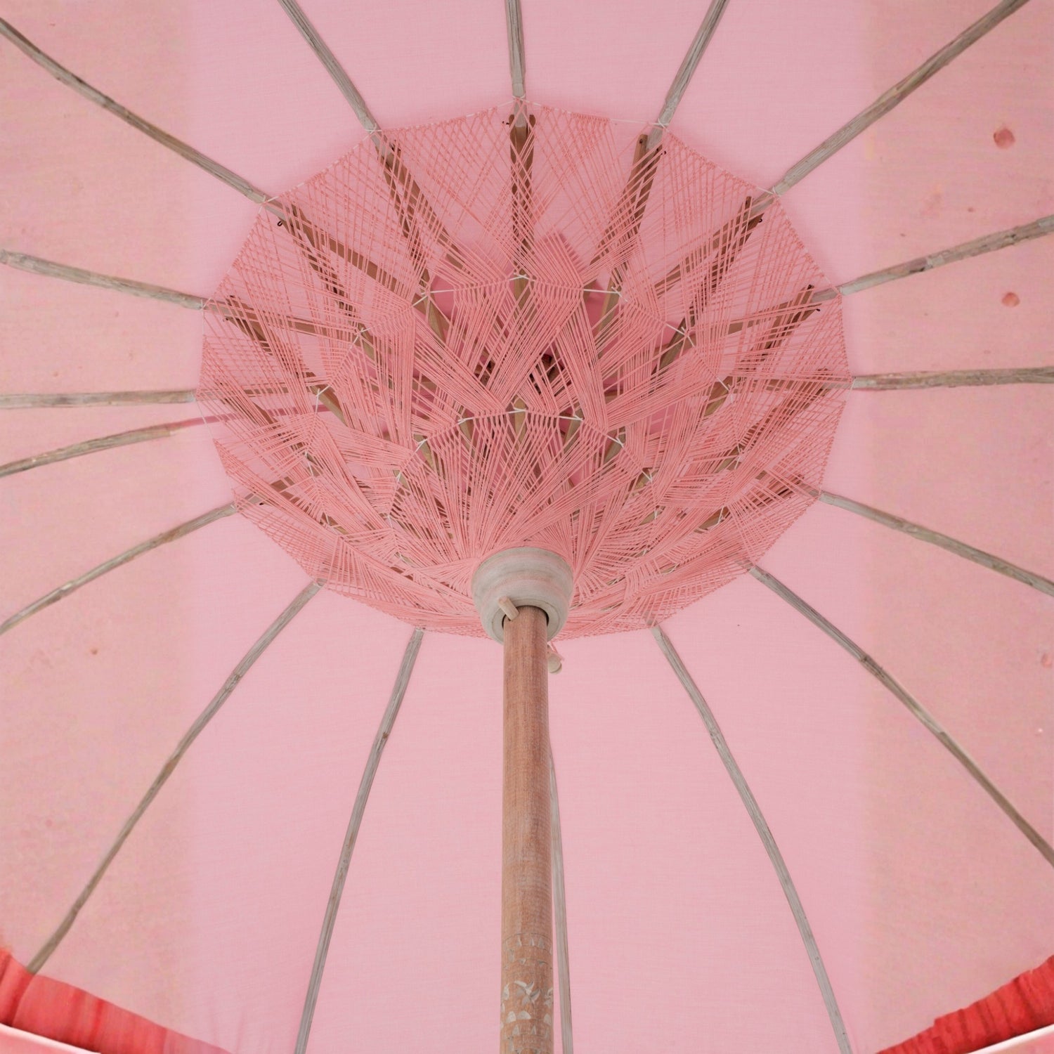 Parasol Bobbi Hout/Katoen Lichtroze J-Line