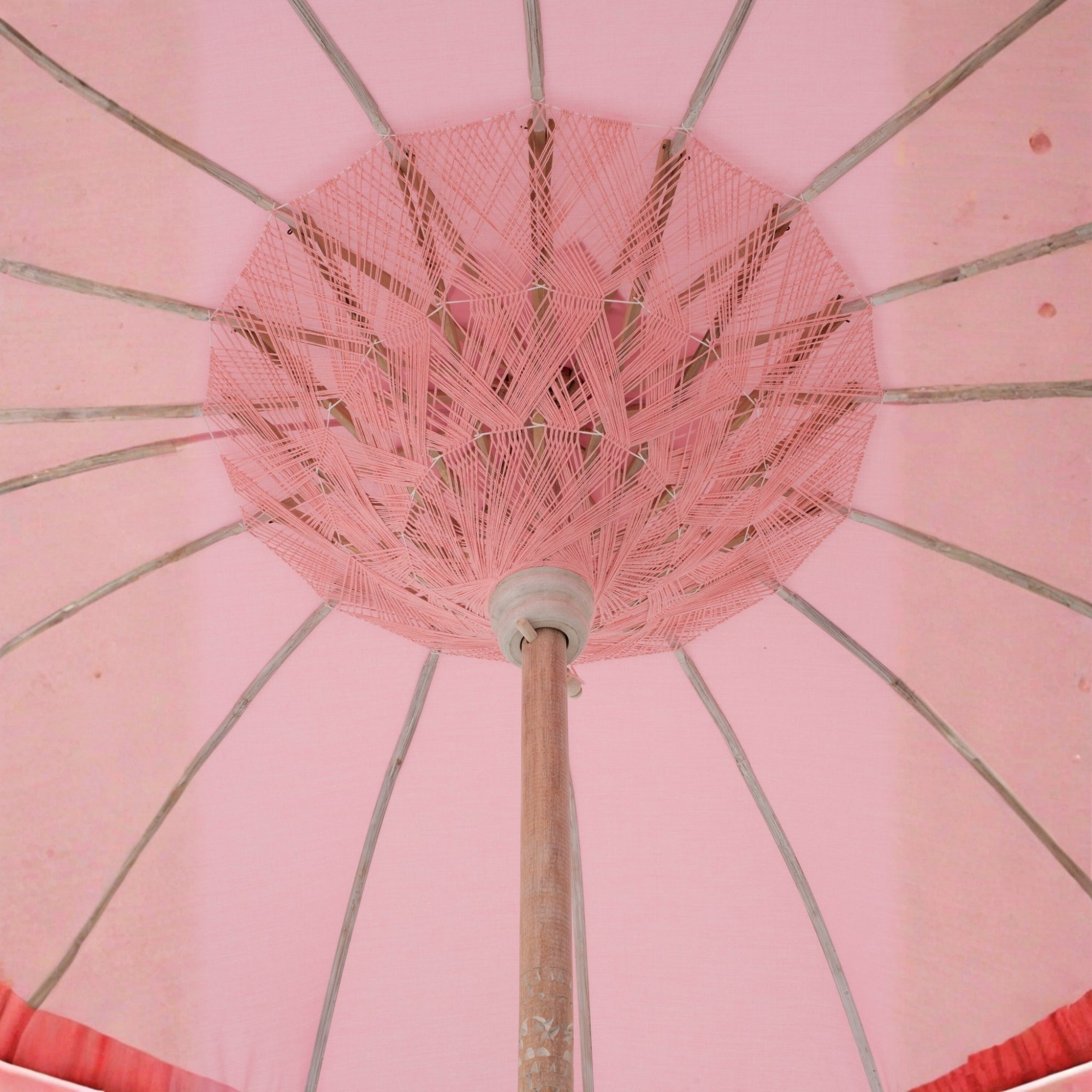 Parasol Bobbi Hout/Katoen Lichtroze J-Line