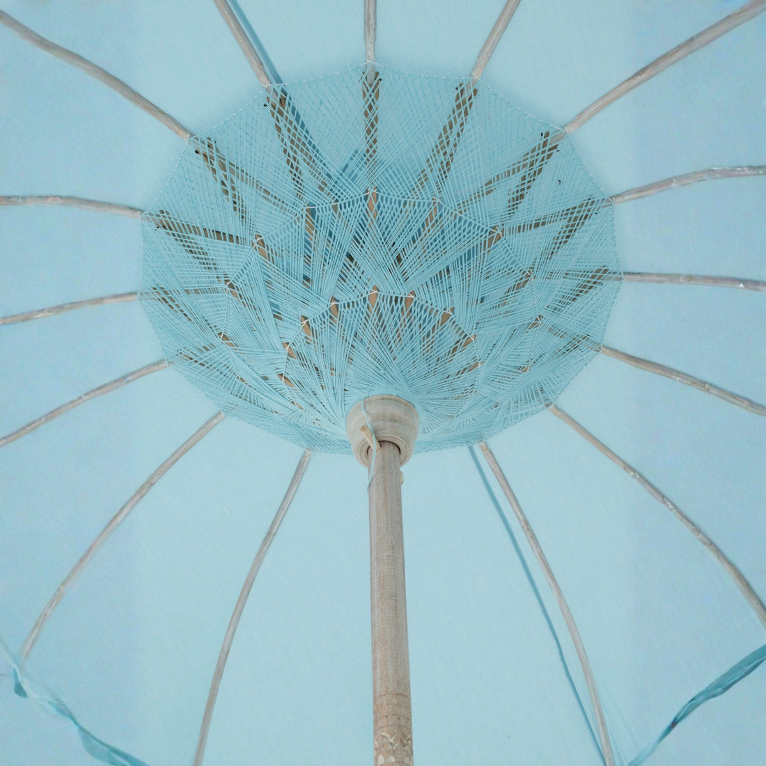 Parasol Bobbi Bamboe/Katoen Lichtblauw J-Line