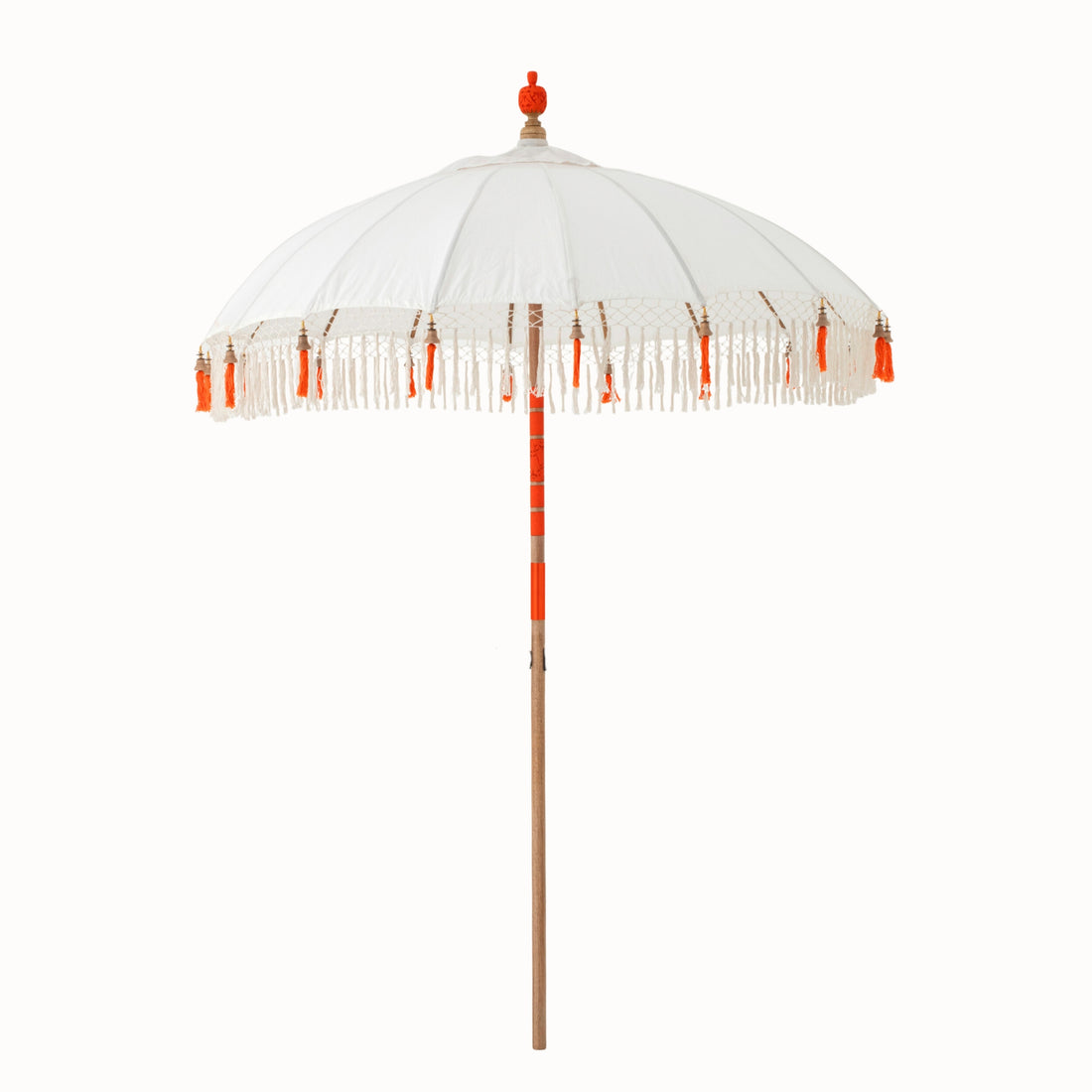 Parasol Flavie Hout/Katoen Ecru/Oranje J-Line