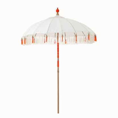 Parasol Flavie Hout/Katoen Ecru/Oranje J-Line