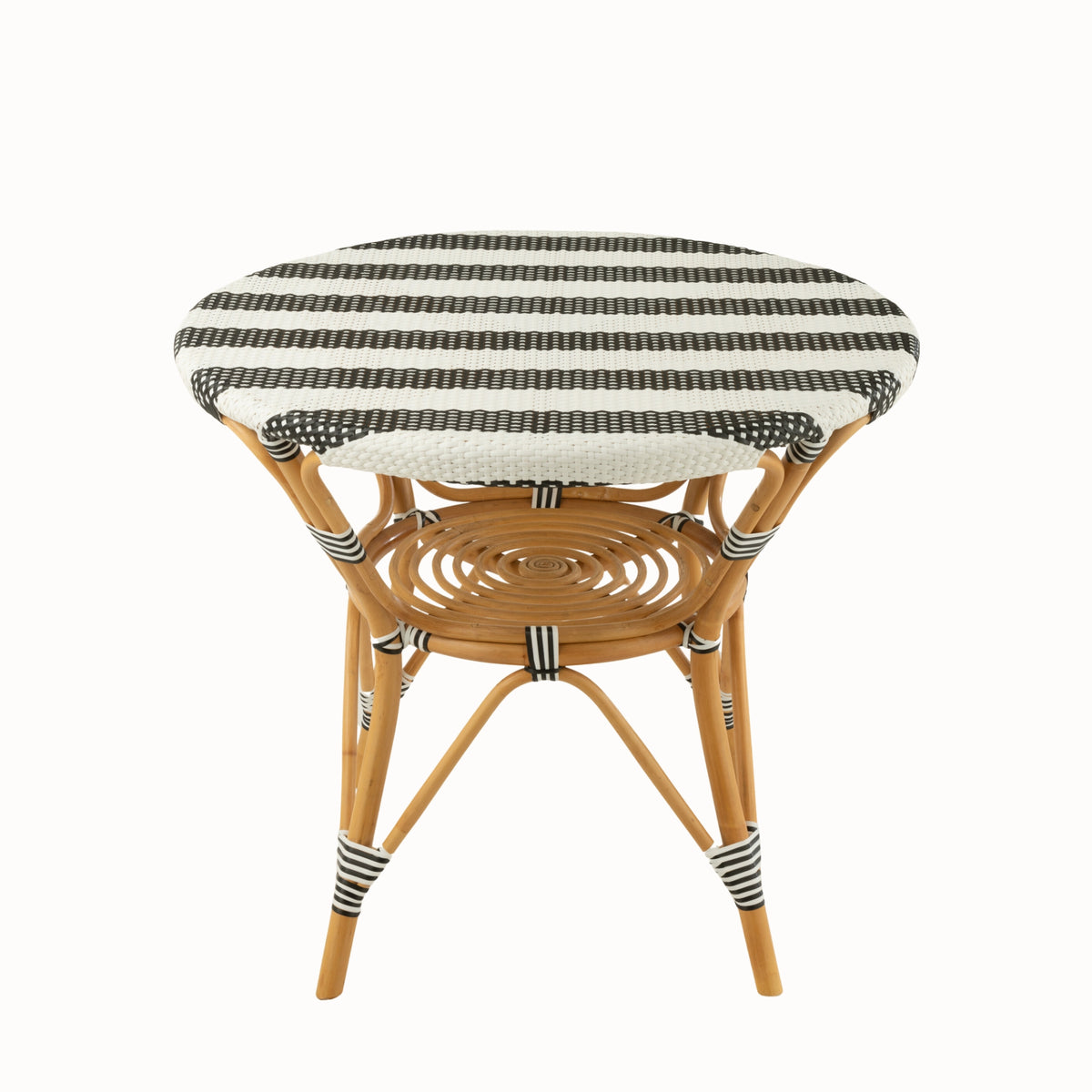 Esstisch Rattan Schwarz/Weiß J-Line