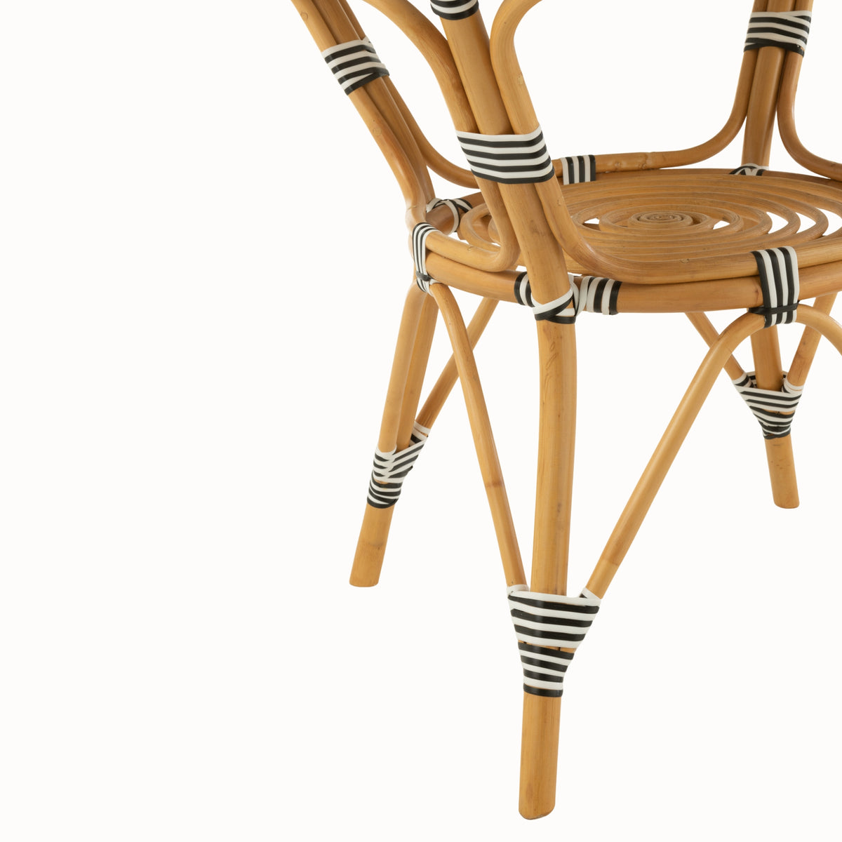 Esstisch Rattan Schwarz/Weiß J-Line