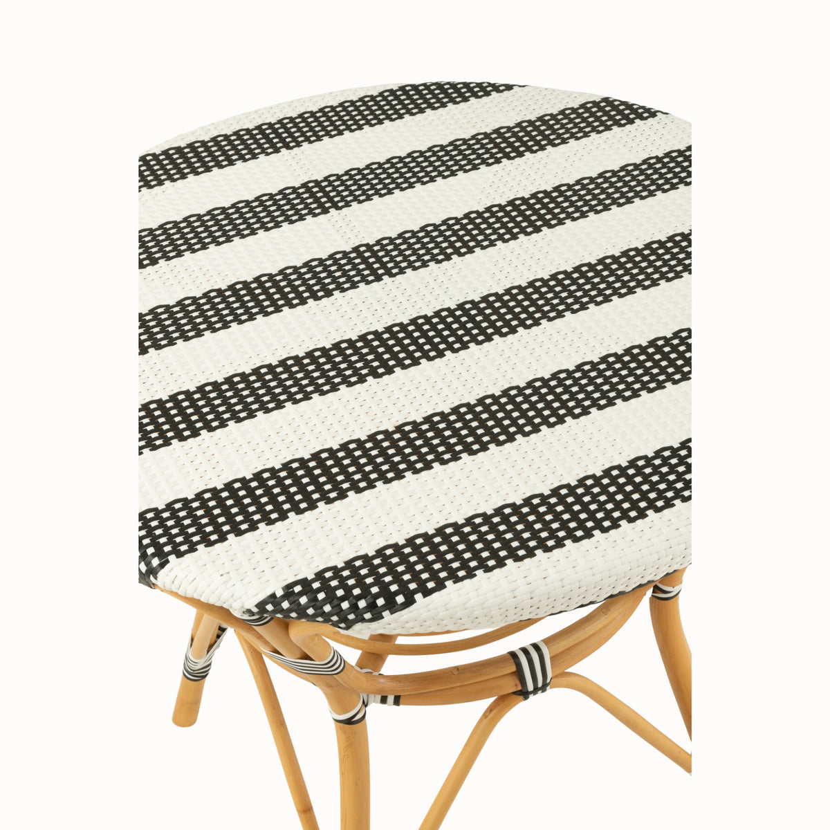 Esstisch Rattan Schwarz/Weiß J-Line