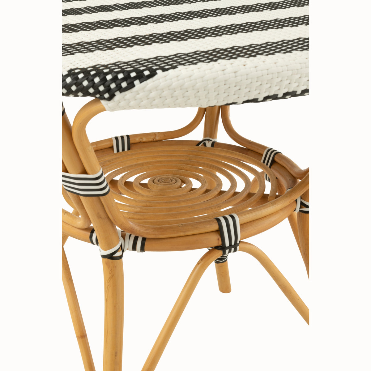 Esstisch Rattan Schwarz/Weiß J-Line