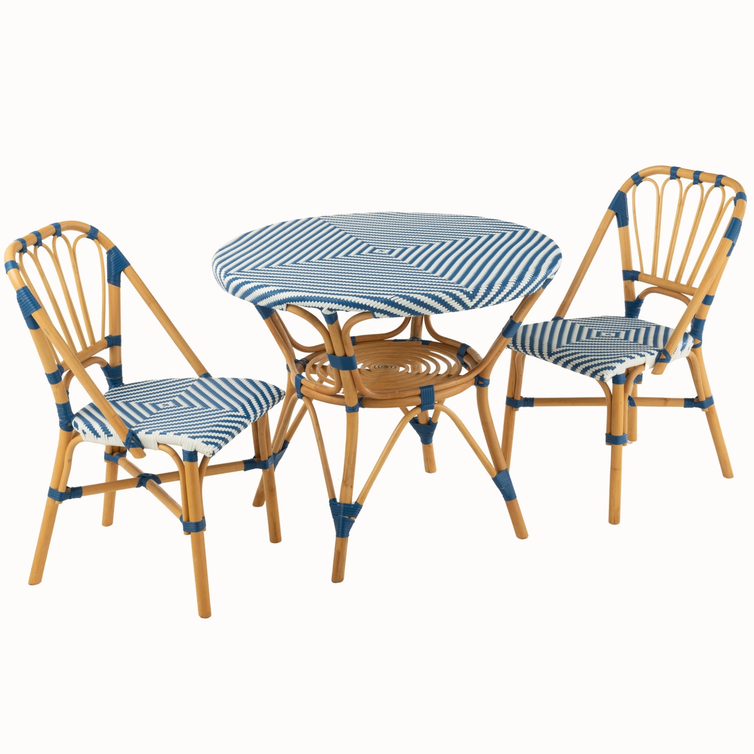 Eettafel Rotan Blauw/Wit J-Line