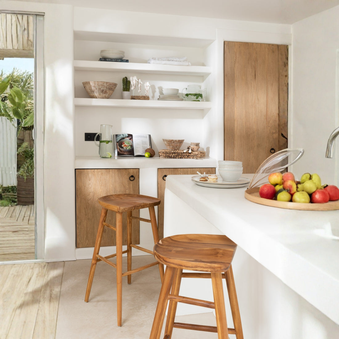 Barstoel Ana Teak Hout Bruin J-Line