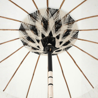 Parasol Flavie Hout/Katoen Ecru/Zwart J-Line