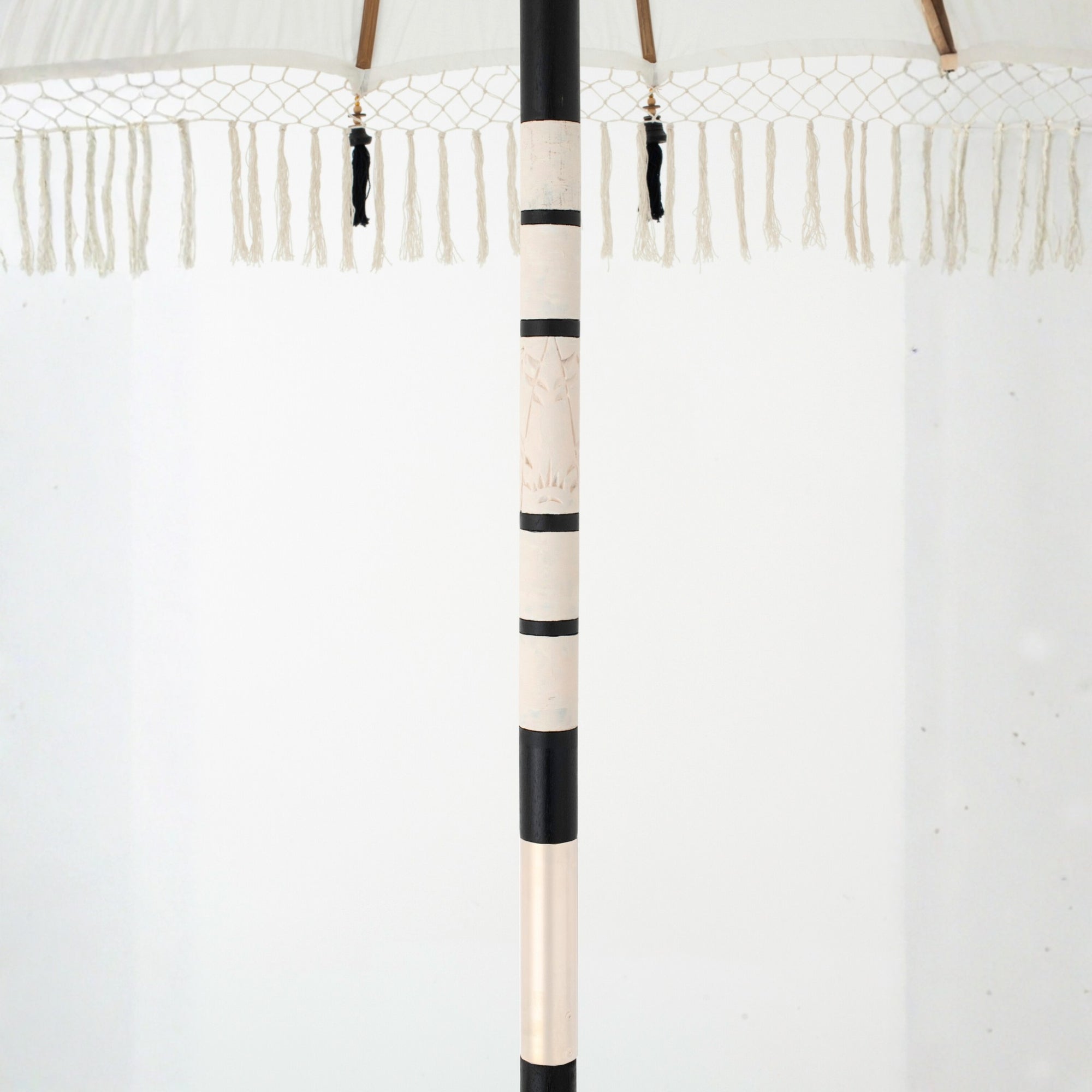 Parasol Flavie Hout/Katoen Ecru/Zwart J-Line