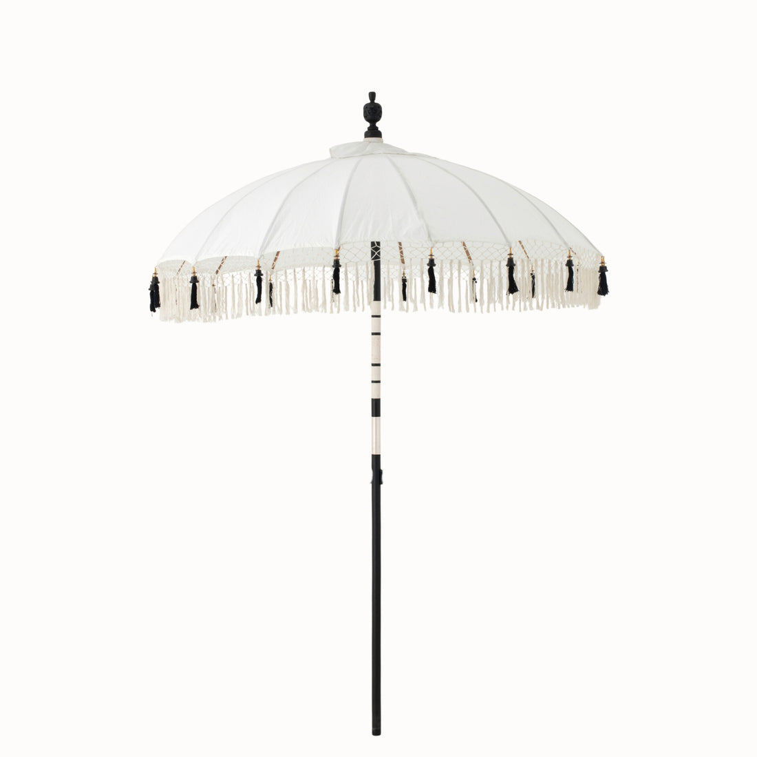 Parasol Flavie Hout/Katoen Ecru/Zwart J-Line