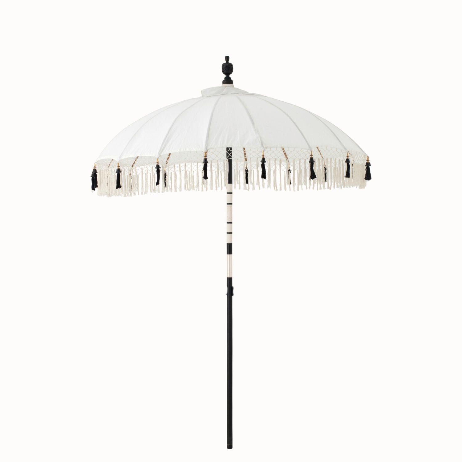 Parasol Flavie Hout/Katoen Ecru/Zwart J-Line