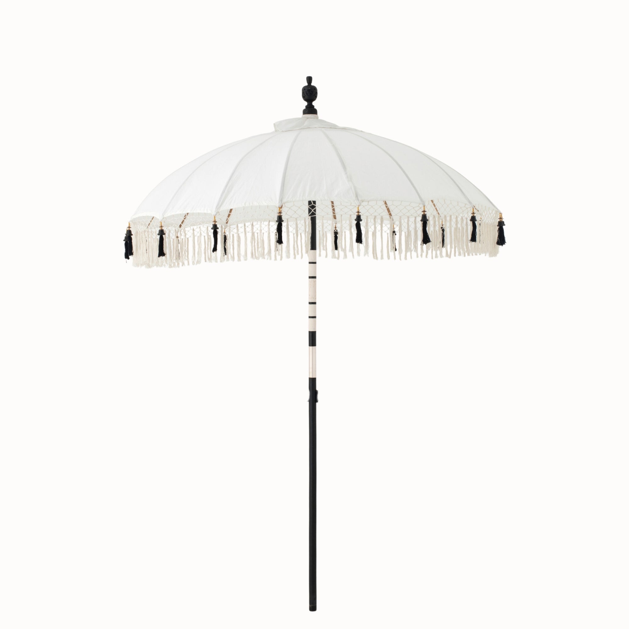 Parasol Flavie Hout/Katoen Ecru/Zwart J-Line