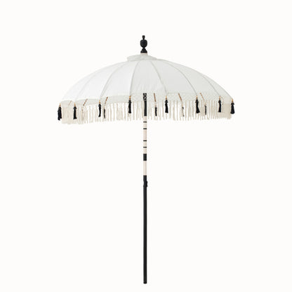 Parasol Flavie Hout/Katoen Ecru/Zwart J-Line