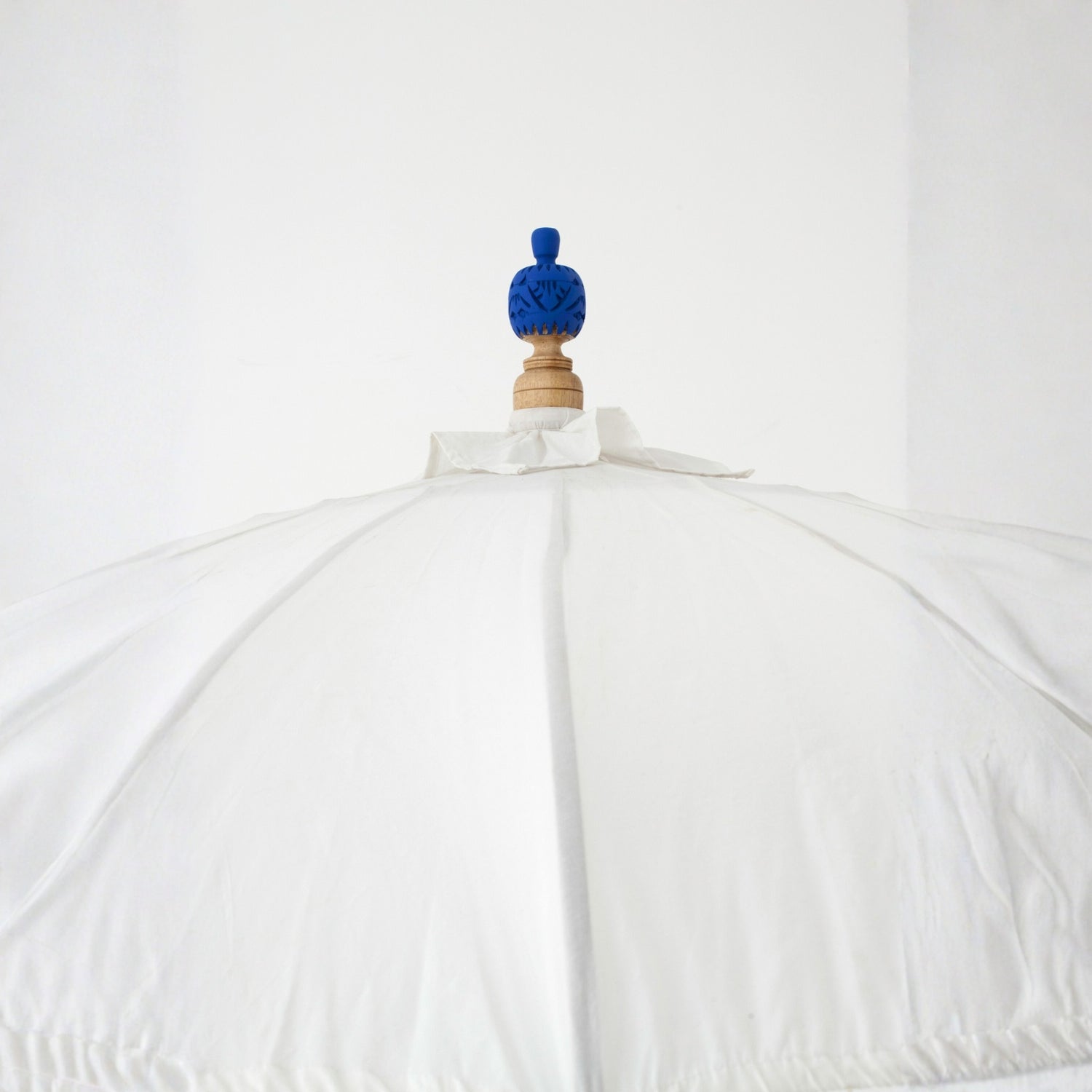 Parasol Flavie Hout/Katoen Ecru/Blauw J-Line