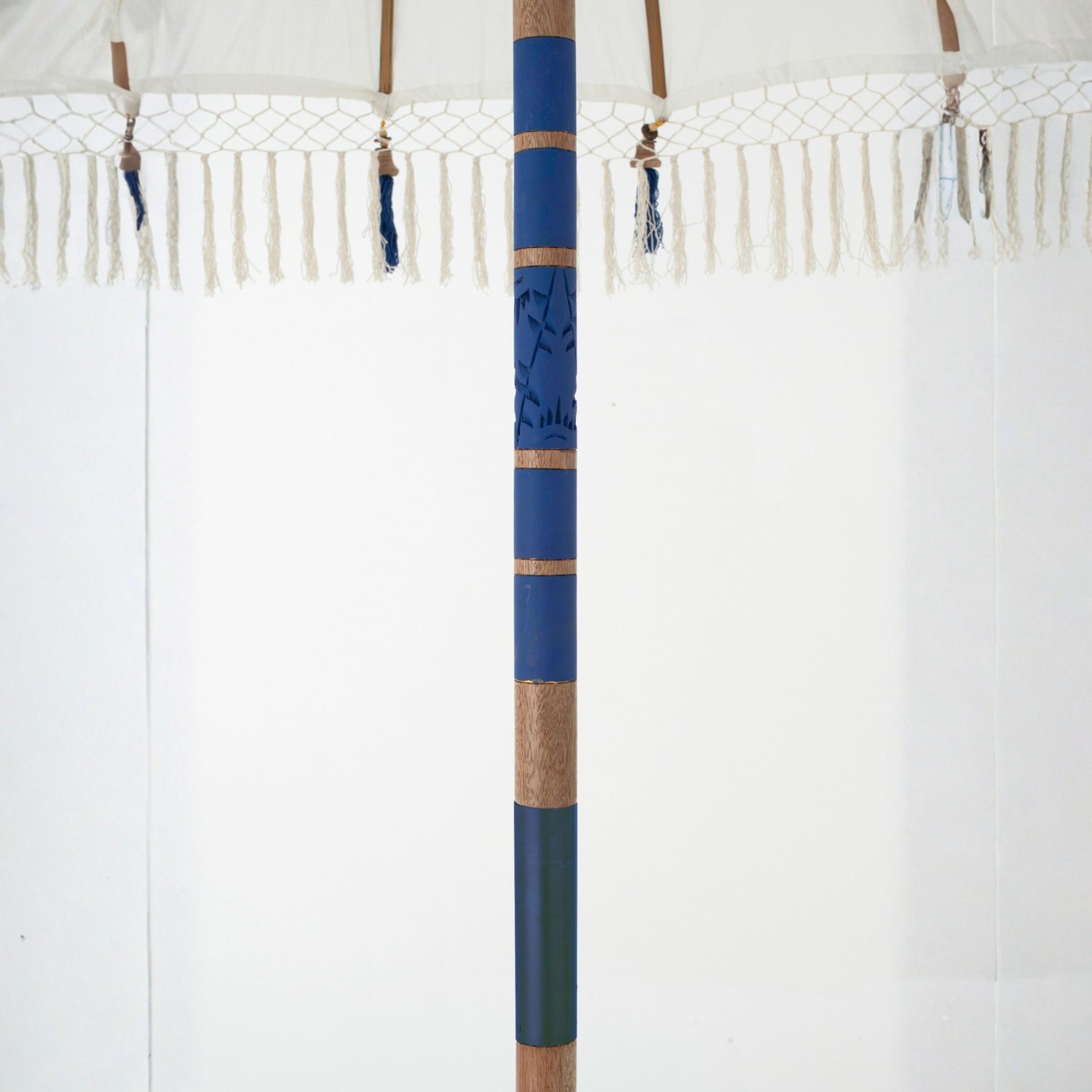 Parasol Flavie Hout/Katoen Ecru/Blauw J-Line