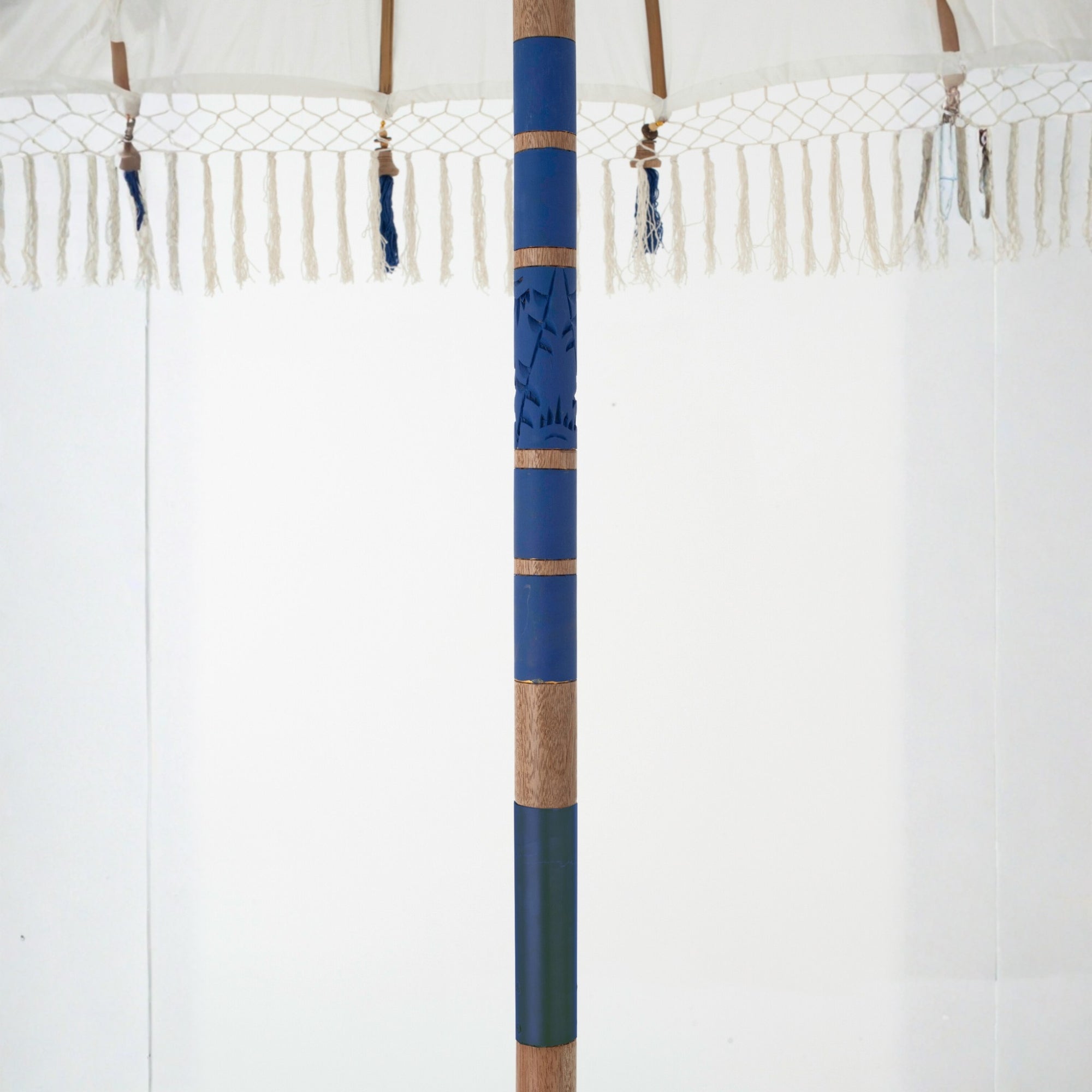 Parasol Flavie Hout/Katoen Ecru/Blauw J-Line
