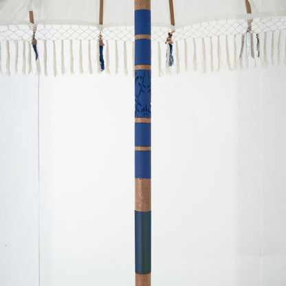 Parasol Flavie Hout/Katoen Ecru/Blauw J-Line