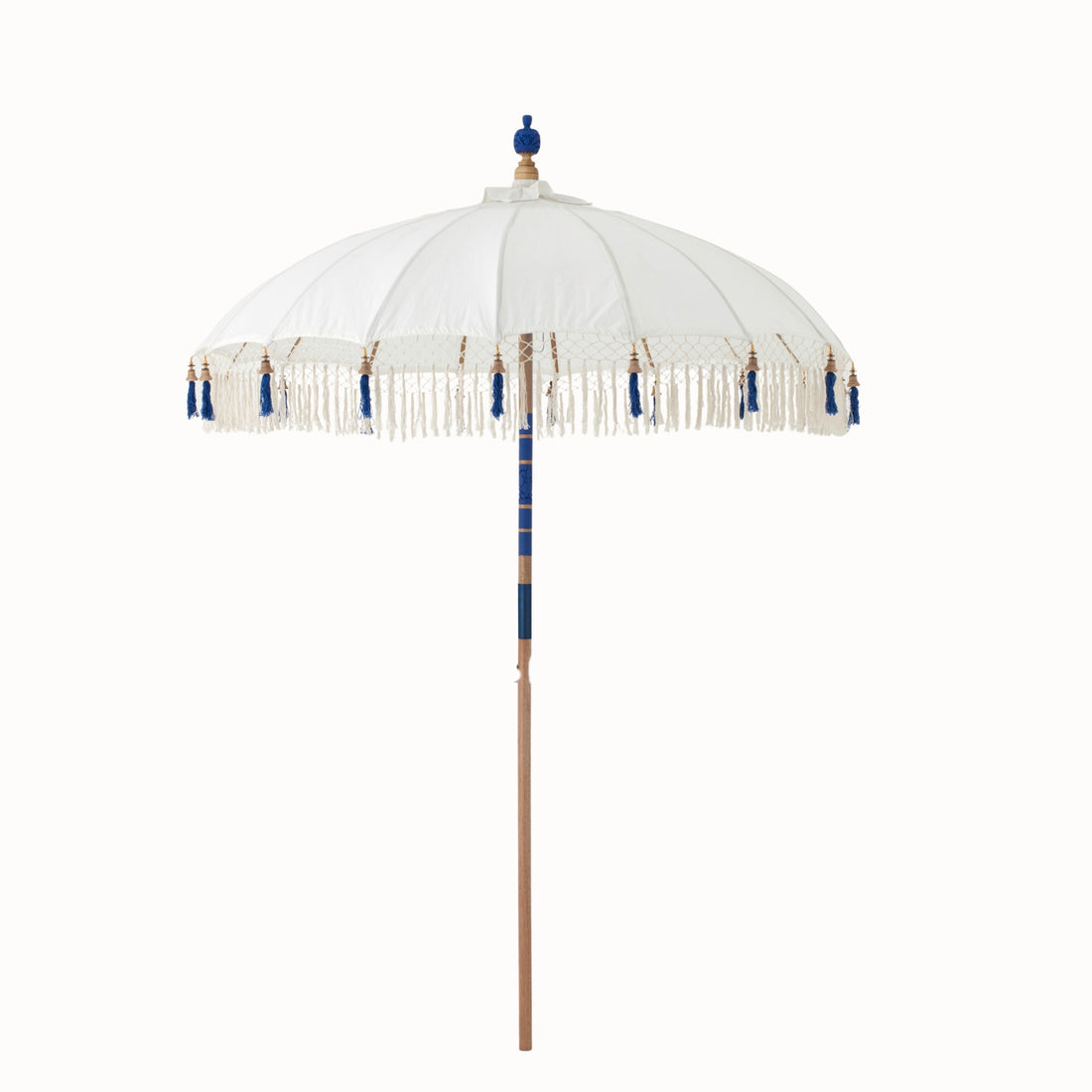 Parasol Flavie Hout/Katoen Ecru/Blauw J-Line