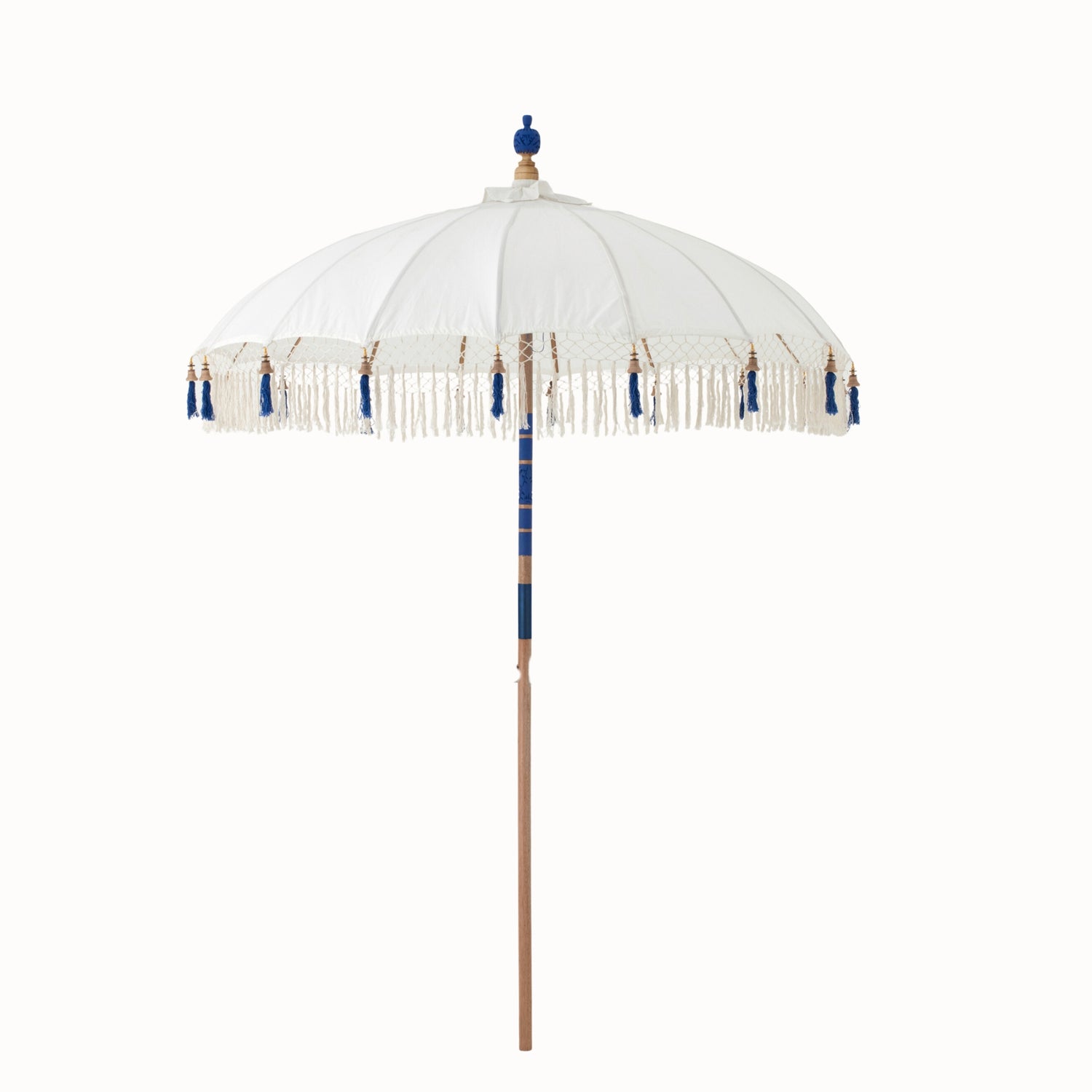 Parasol Flavie Hout/Katoen Ecru/Blauw J-Line