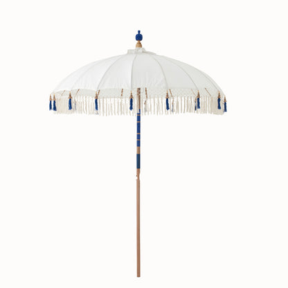 Parasol Flavie Hout/Katoen Ecru/Blauw J-Line