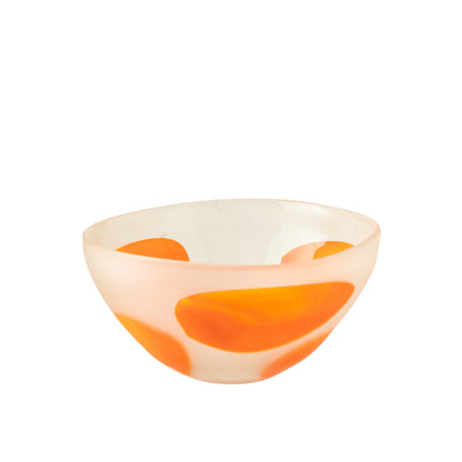 Sierschaal Stippen Glas Donkeroranje/Transparant J-Line