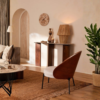 Wandklok Rond Marmer Beige/Zwart J-Line