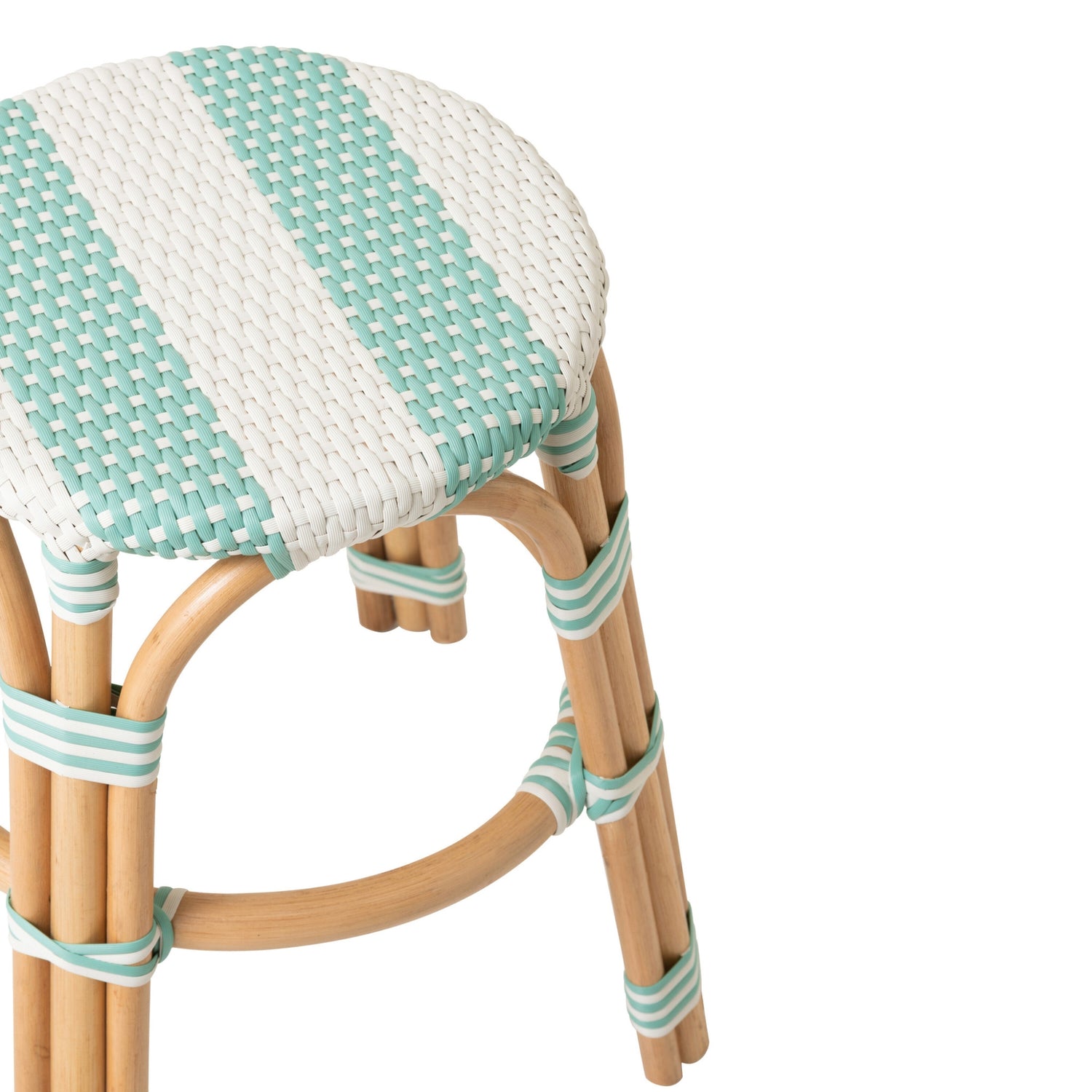 Kruk Gestreept Rotan Lichtblauw/Wit J-Line