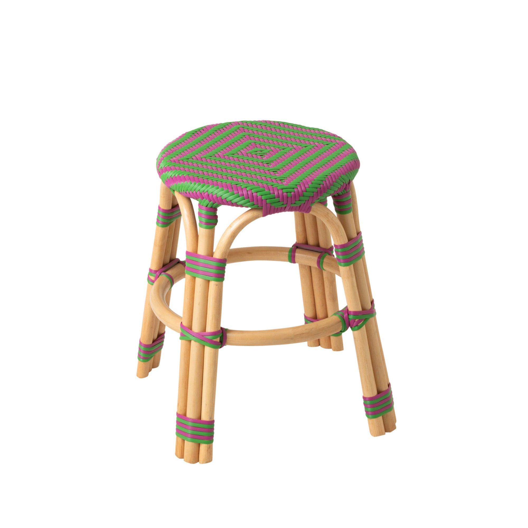Outdoor Kruk Geo Rond Rotan Roze/Groen J-Line
