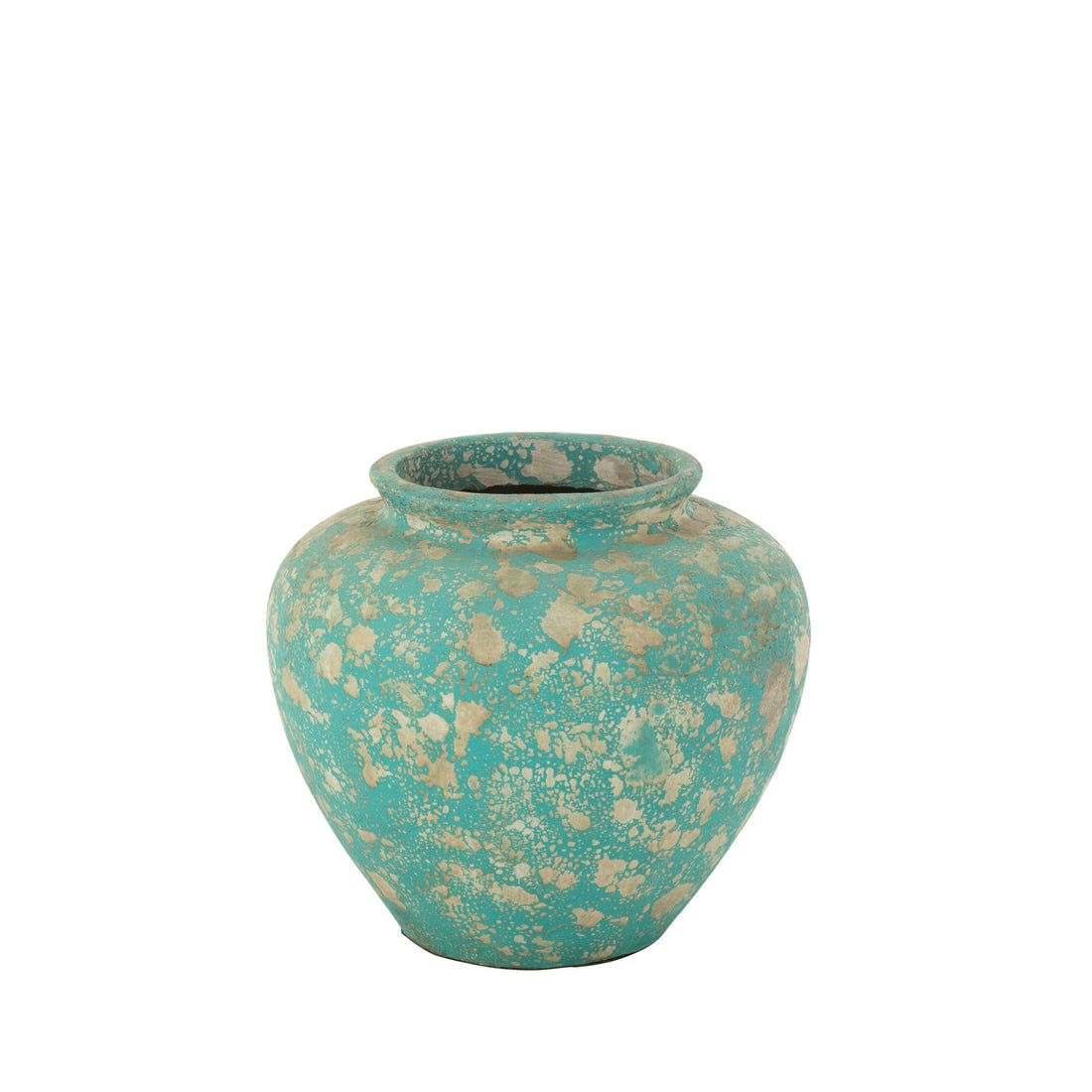 Flowerpot Antique Round Cement Azur Ø56xH50cm J-Line