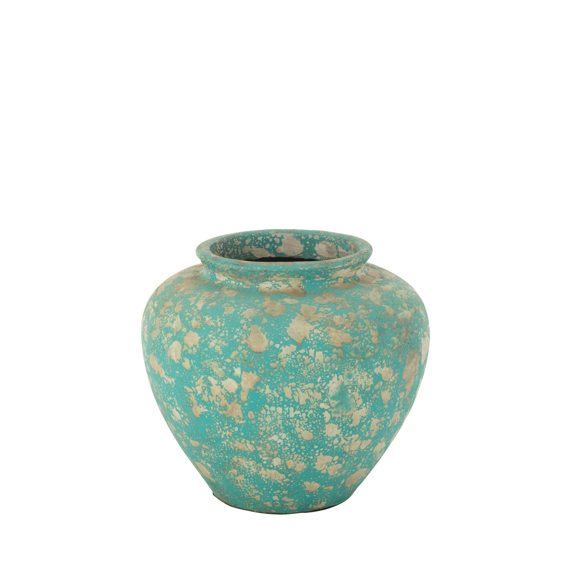 Flowerpot Antique Round Cement Azur Ø56xH50cm J-Line
