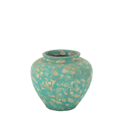 Flowerpot Antique Round Cement Azur Ø56xH50cm J-Line