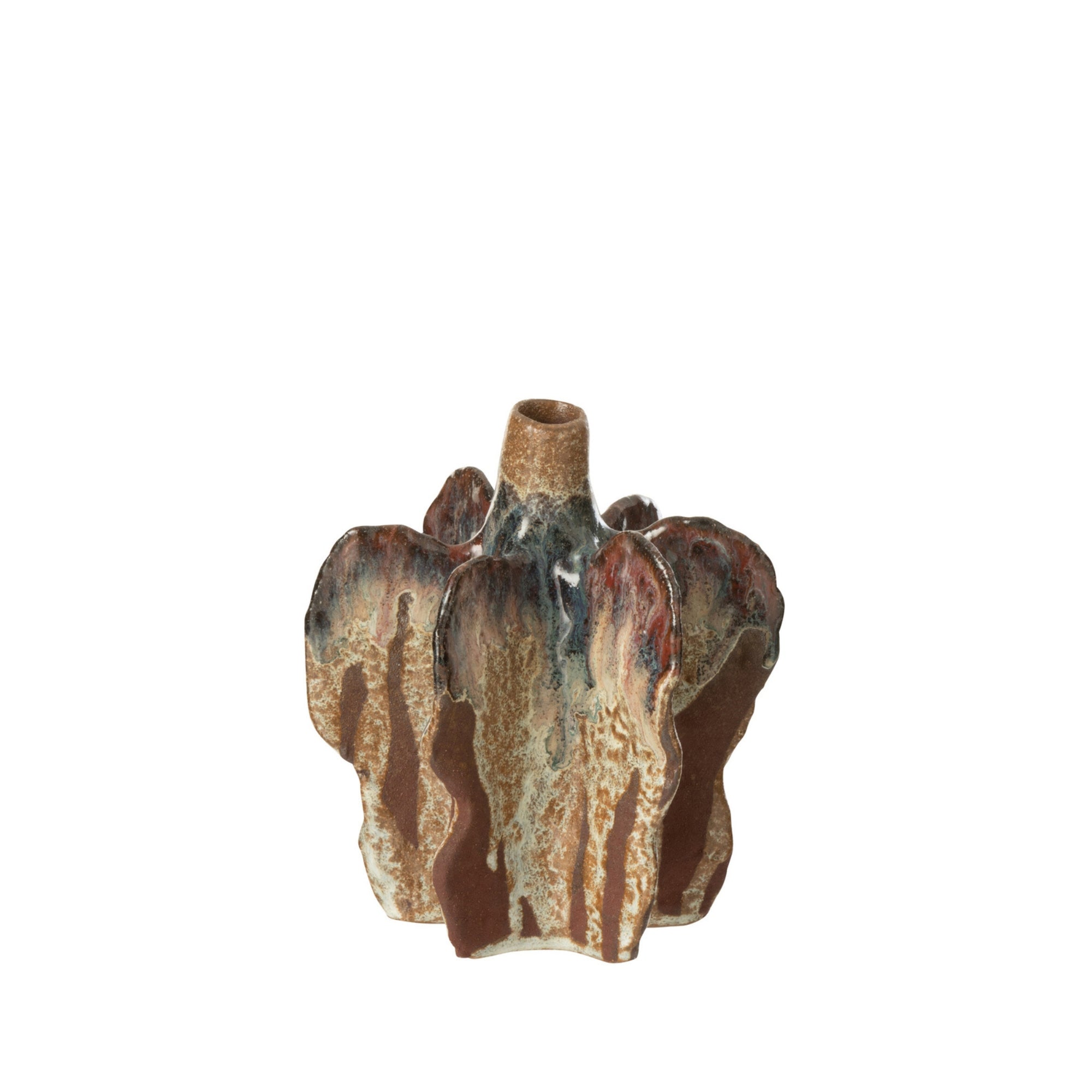 Vaas Naga Keramiek Roest Bruin Small 13,5x12,5x15,5cm J-Line