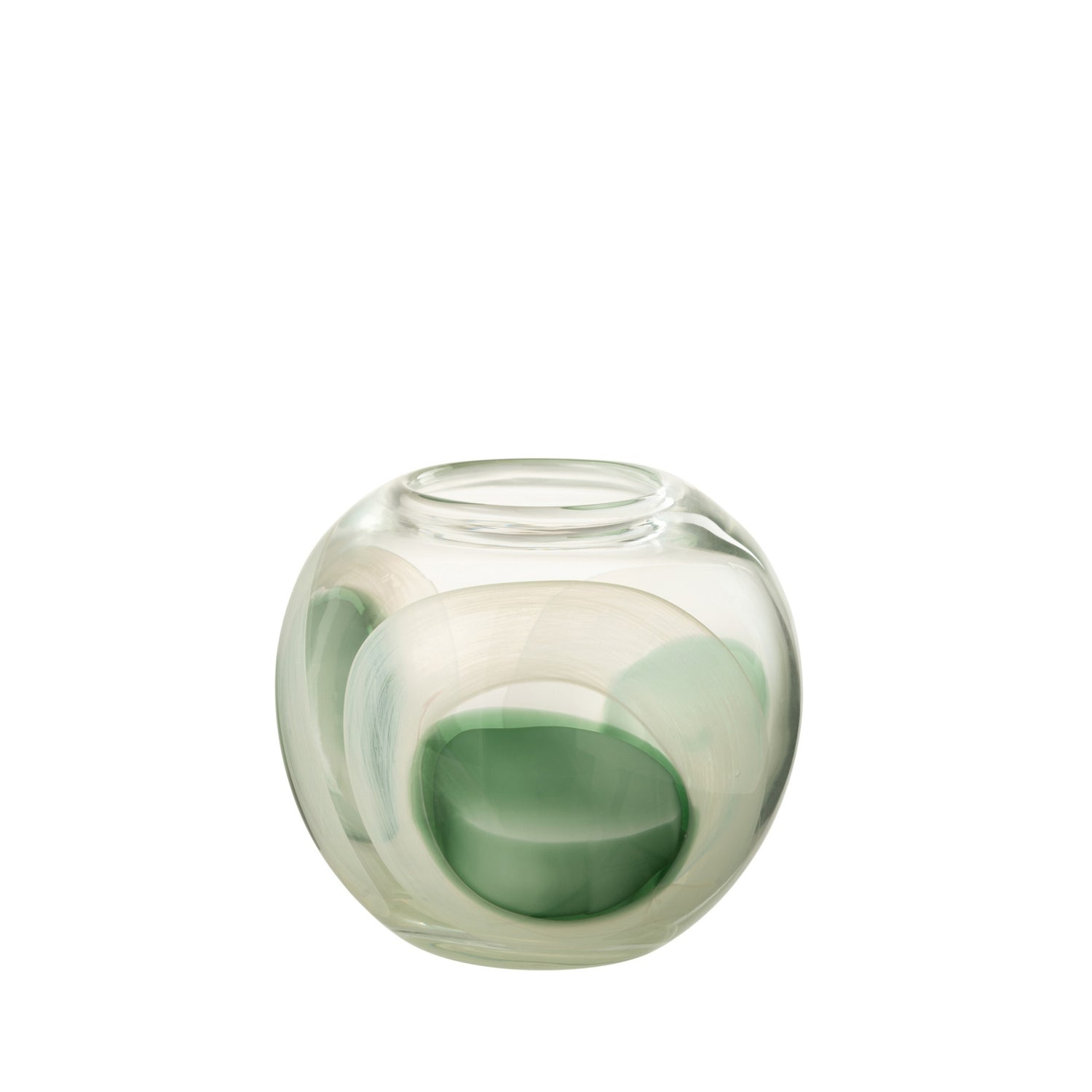 Vaas Livy Glas Groen/Wit/Transparant Small Ø20xH18cm J-line