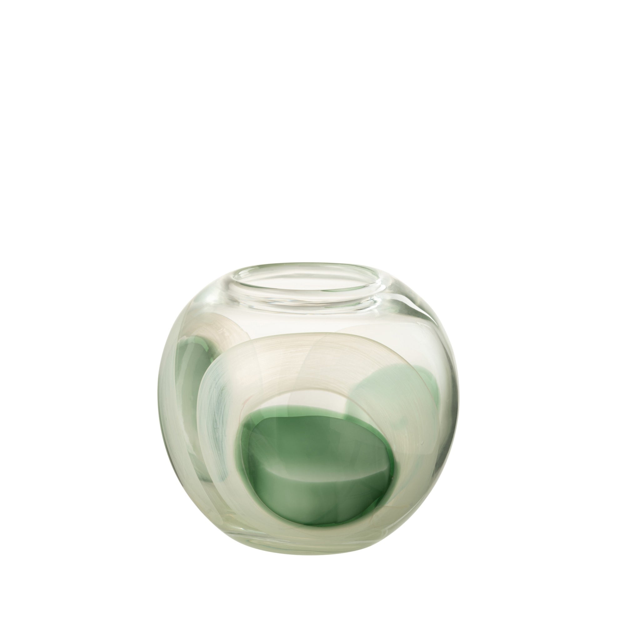 Vaas Livy Glas Groen/Wit/Transparant Small Ø20xH18cm J-line