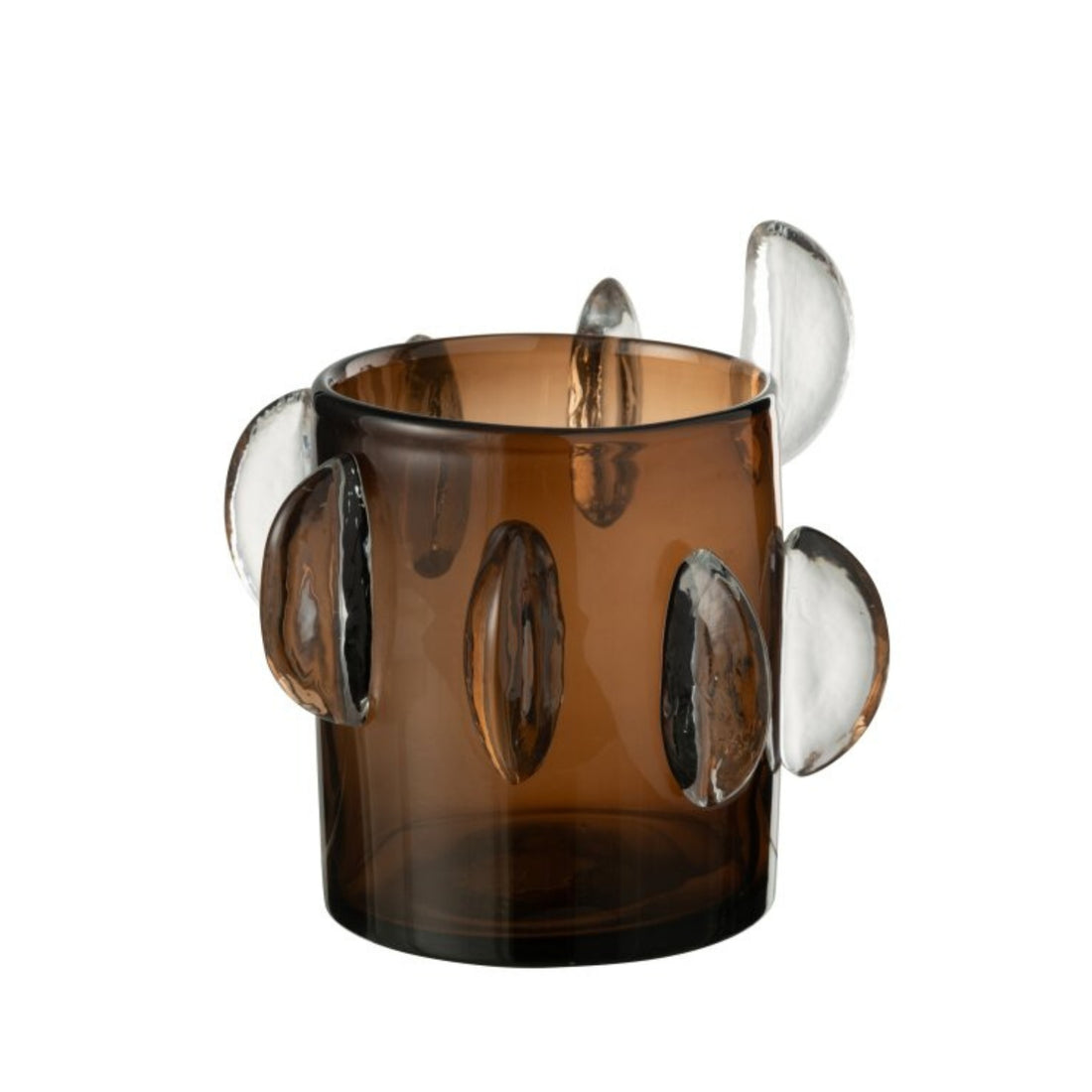 Vaas Steggy Laag Glas Bruin L25cmxB25cmxH24cm J-Line