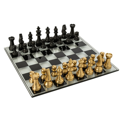 Schaakspel Plateay Goud/Zwart Polyresin J-Line