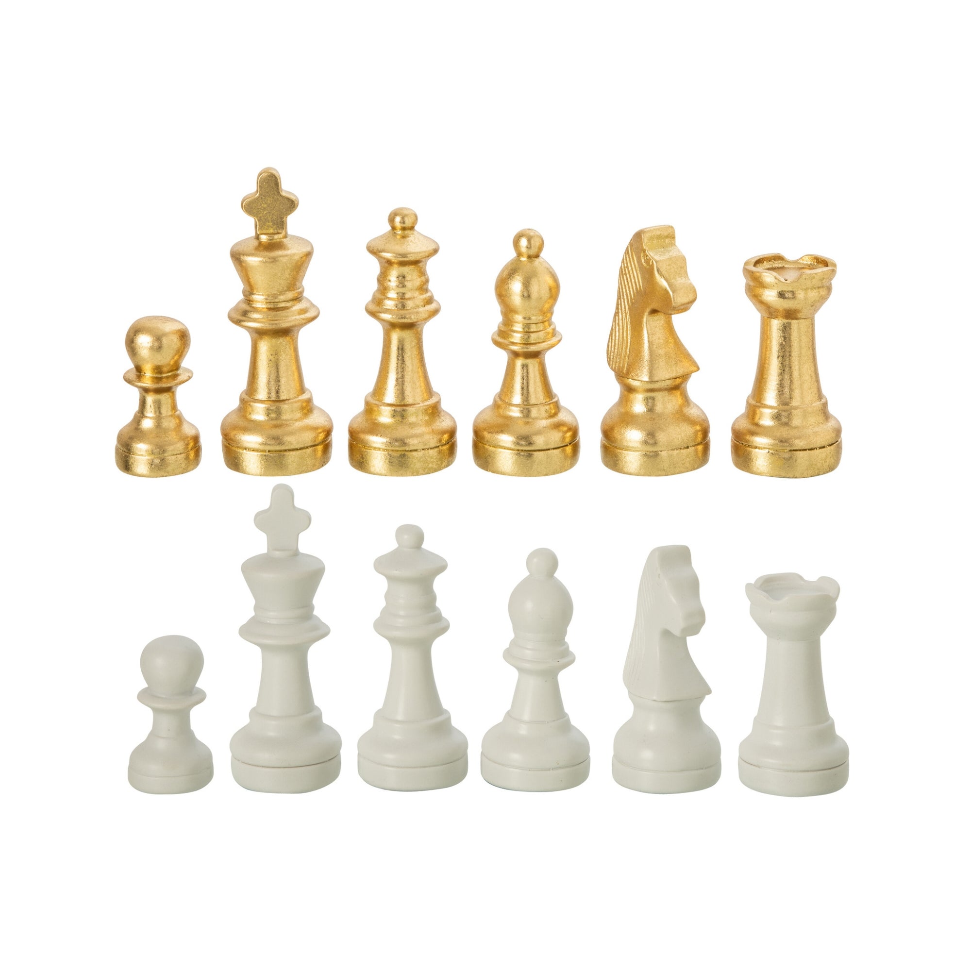 Schaakspel Plateay Polyresin Wit/Goud J-Line